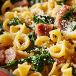 One-pot pasta jambon-épinards prêt en 20 minutes