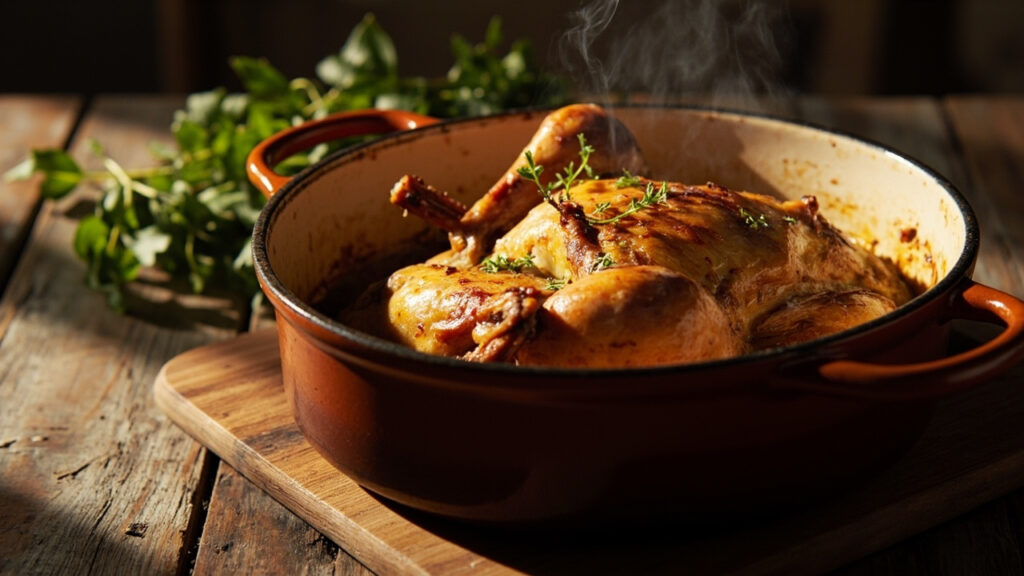 Pintade en cocotte : chair délicate, arômes concentrés